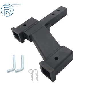 Dual Sleeve Hitch Adapter 2" & 10" Rise Drop 2" Solid Shank 10000Lbs For Trucks - Picture 1 of 24