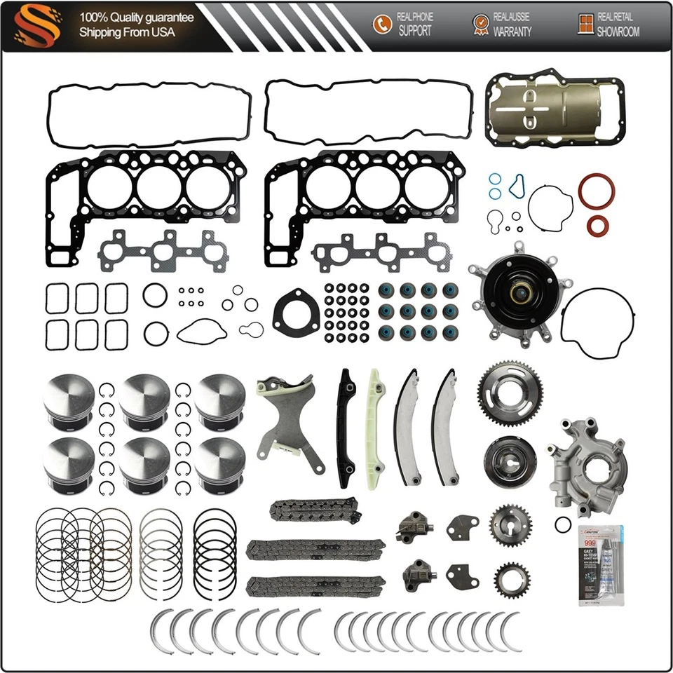 Kit de reconstrucción de motor para Dodge Jeep Liberty Durango Dakota 2005-2012 3,7 L Foto 1 de 4