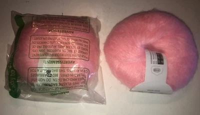 Lote de 2 bolas de hilo de mohair y lana y acrílico rosa 25 gramos cada una NUEVAS tejer SA Foto 1 de 4
