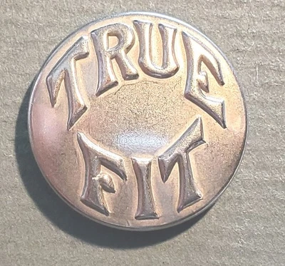 Bb 13/16" TRUE FIT plated IRON Antique Wobble Shank Overall BUTTON - Image 1 of 2