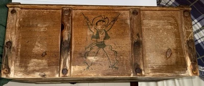 1950-е Западный Винтажный Американский Сундук для Игрушек Коробка для Хранения Сундук Дерево - Изображение 1 из 4