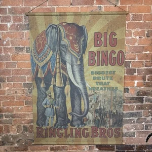 Vintage Stil Zirkus Wandbehang - große rustikale Wandfunktion - Leinwandbild - Bild 1 von 2