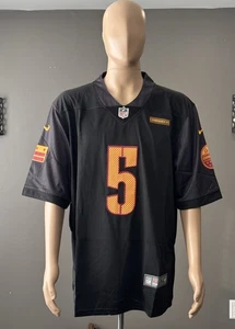 Maglia Jayden Daniels #5 Washington Commanders nera cucita sul campo MD - Foto 1 di 8