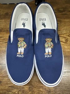 Ralph Lauren Polo Bear Keaton Slipper Größe 11 dunkelblau trendy adrett - Bild 1 von 10