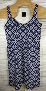 Jude Connally Women’s Blue & White Boat Knot Geometric Sleeveless Dress Sz Sm - Picture 1 of 8
