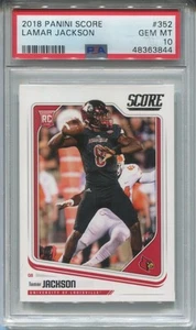 2018 Lamar Jackson Panini Score ROOKIE Rc #352 Baltimore Ravens PSA 10 GEM MINT - Picture 1 of 2