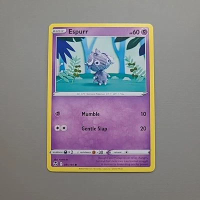 Espurr Silver Tempest 081/195 Pokemon TCG Card NM Regular Crochet Asako Ito - Image 1 of 2