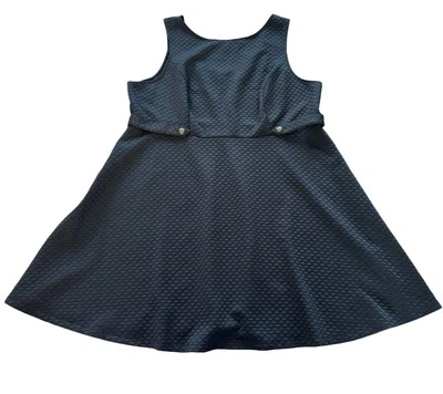 Mod Cloth Black Dress Women's Size 3X Sixties A-Line Textured Sleeveless Stretch - Image 1 of 4