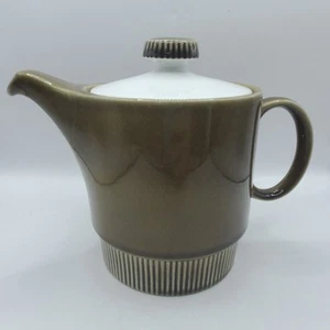 Vintage Poole Pottery Choisya Olive Green White Teapot Excellent Condition - Picture 1 of 9