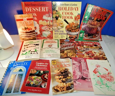 12 Vintage Recipe Booklets Cookbooks Christmas Holiday Cookies BH&G Realtors lot - Image 1 of 4