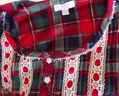 Secret Treasures Plus Size 4X Nightgown Plaid Stretch Velour Long Sleeve sleep - Image 1 of 4