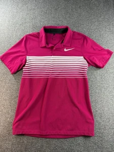 Nike DRI-FIT Polo Golf a Righe Vestibilità Standard Rosa Come Nuova Uomo Taglia SMALL - Foto 1 di 10