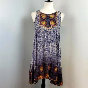 RAGA Boho Embroidered Dip Dyed Sleeveless Tank Dress Small Sample - Picture 1 of 9