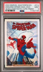 2024 Marvel Masterpieces '92 Platinum Spider-Man Fantastic Covers Rainbow PSA 9 - Picture 1 of 2