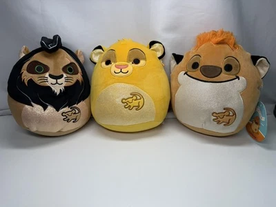 Squishmallows Disney Lion King Plush Lot Scar Simba Timon Set of 3 Kellytoy - Image 1 of 4