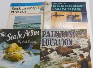 Lote de 4 libros de instrucciones de pintura, vintage, paisajes marinos - Imagen 1 de 1