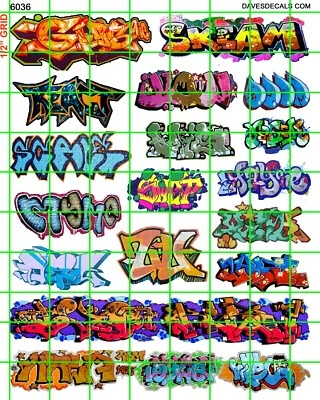 6036 DAVE'S DECAL HO SCALE DECALS URBAN GRAFFITI TRAIN BOXCARS STREET CITY WALLS - Image 1 of 4