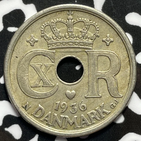 1936 Denmark 25 Ore Lot#M5416 Cover