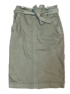 Banana Republic Long Stretch Denim Pencil Skirt, Olive Green, 2 - Picture 1 of 5