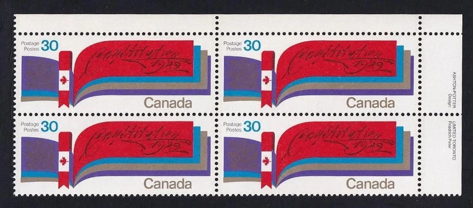 Canada 1982 New Constitution, MNH UR PB, sc#916 - Image 1 of 1