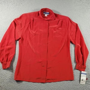 Vintage Pendleton klassisches Damenhemd 12 rot Knopfleiste Bluse Schulterpolster - Bild 1 von 11