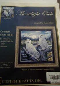 Kustom Krafts Cross Stitch COMPLETE KIT T10947 Moonlight Owls - Picture 1 of 4