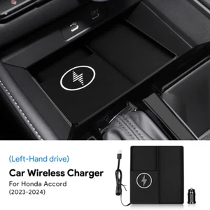 Car Wireless Charger Pad Phone Fast Dual Charging Mat PVC For Honda Accord 23-24 - Picture 1 of 9