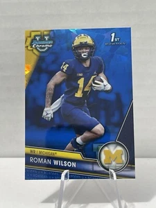 π₯ ROMAN WILSON PITTSBURGH STEELERS * 2023 Bowman Chrome U - Sapphire π₯ - Picture 1 of 4