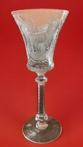 Hawkes? Cut Glass Deer Wildlife Themed Wine Glasses - Picture 1 of 13