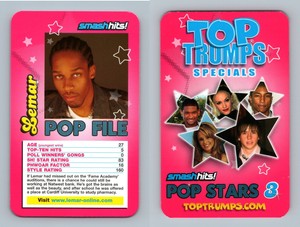Lemar - Smash Hits! Popstars 3 2005 Top Trumps Specials Card