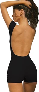 Tutina Donna Aderente Corta Tuta Intera Donna Elegante Jumpsuit Donna Bodysuit S - Foto 1 di 12
