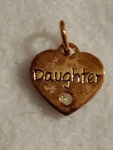 Pendant-MARKED LA -925 STERLING SILVER & Rhinestone- Daughter - 1/2in x 1/2in - Picture 1 of 7