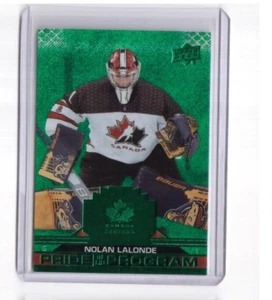 2022 UD Team Canada Juniors Pride Of The Program Green Frenzy Card Nolan Lalonde - Picture 1 of 2