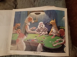 Dogs Playing Blackjack Hit Me Easy 20" x 16" Litho Print Arthur Sarnoff - Picture 1 of 8