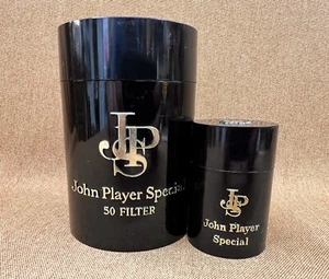 JOHN PLAYER SPECIAL Cilindro de Plástico Negro Vacío con Tapa JPS Inglaterra + Coincidencias - Imagen 1 de 8