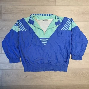 90's Retro Spring Trévois International Windbreaker Track Jacket Blue Size med - Picture 1 of 10