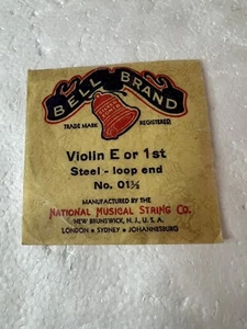 Vintage Bell Brand Violin E-String National Musical String Co. Instrument - Picture 1 of 2