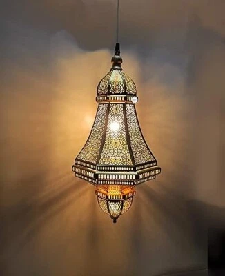 Abajur turco marroquino design vintage, lâmpada de teto feita à mão pendurada - Imagem 1 de 4