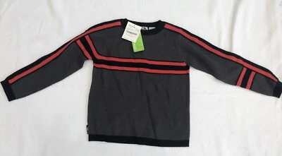 Suéter de esquí gris, con ribete rojo y negro para niños de Obermeyer talla grande (6-7) nuevo con etiquetas Foto 1 de 4