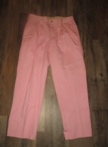 BILLS KHAKIS mens SZ 34 x 30 pink CLASSIC FIT pleated front pants