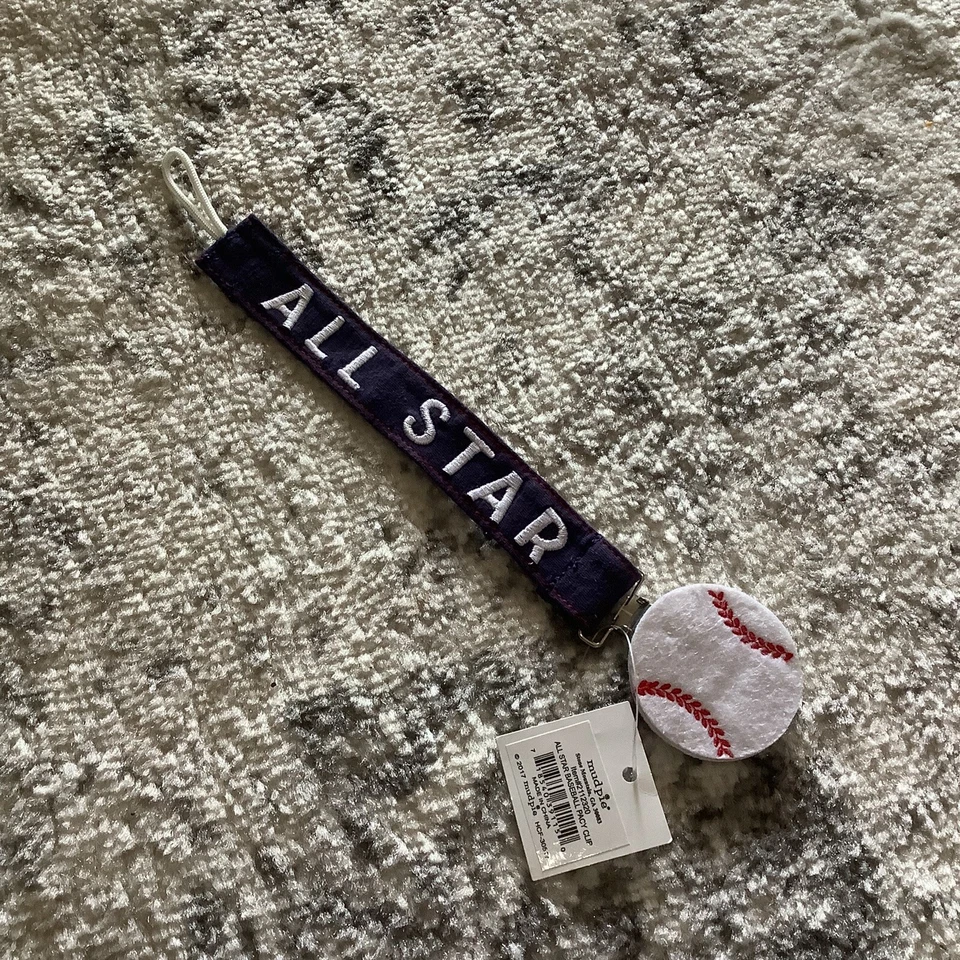 Mudpie Baseball Pacy Pacifier Clip - Image 1 of 4