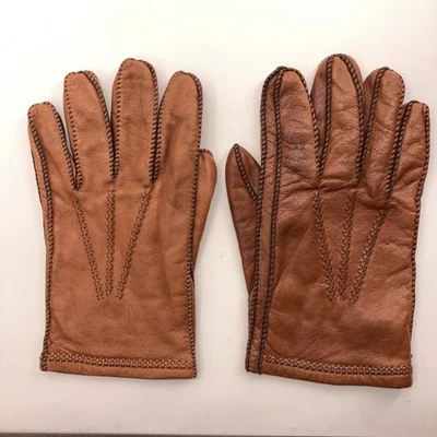 Guantes de cuero Grandoe XL vintage forro tejido de costura elegante Foto 1 de 4
