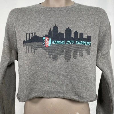 Kansas City Current NWSL Gris Manga Larga Camiseta Corta Para Mujer MEDIANA Foto 1 de 4