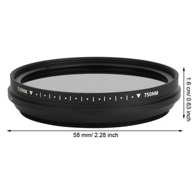 FOTGA 58mm Adjustable Optical Infrared Lens Filter 530-750nm For DSLR Camera IR⊹ - Image 1 of 4
