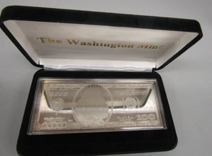 100 Dollar Silver Proof Note 4 Troy Oz  .999 2000 Silver Washington Mint w/COA - Picture 1 of 11