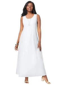 Jessica London Women's Plus Size Petite Denim Maxi Dress - Picture 1 of 25