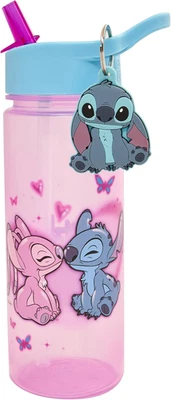 Stitch and Angel 500ML Kids Water Bottle with Straw by Polar Gear Lilo & Stitch - Image 1 of 4