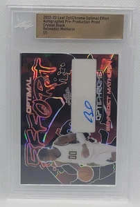 2022-23 Leaf OptiChrome Bennedict Mathurin Auto 1/1 Pre-Production Proof Black - Picture 1 of 2