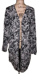 Belle by Kim Gravel - Black & Gray Snakeskin Open Front Cardigan Duster Size 2X - Picture 1 of 3