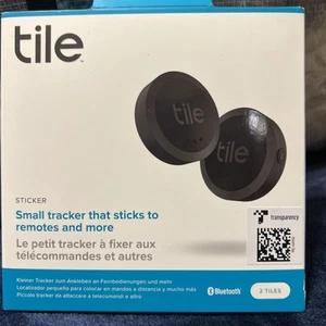 Tile Sticker 2022 Universal Bluetooth Tracker - Black, 2-Pack - Photo 1 sur 2